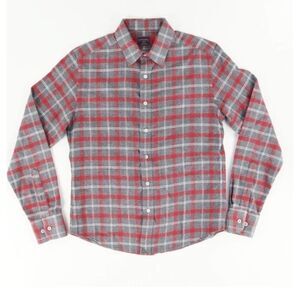 UNTUCKit Plaid Button Front JAXON Shirt Gray Red White